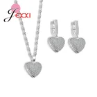 Ювелирный набор в форме сердца из стерлингового серебра 925 пробы для женщин и женщин, романтичный стиль для влюбленных, подарочные Свадебные украшения.