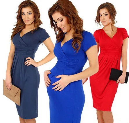 Пакет бедра платье для беременных офисное женщин Одежда плотное Gravida Vestidos