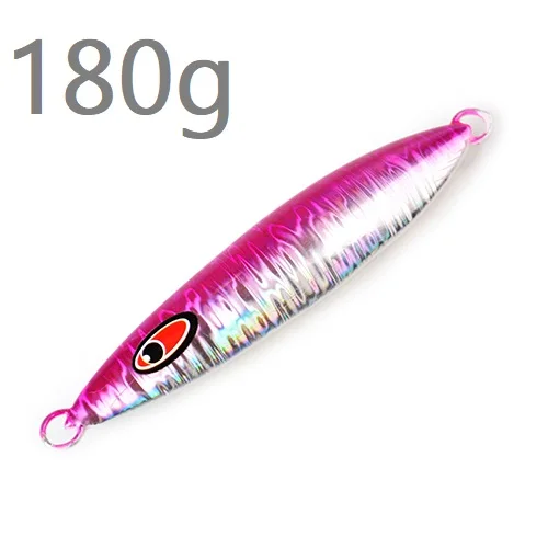 180g-001 3D eyes 1 шт. 80 г-250 г Лазерная задняя светящаяся металлическая приманка-джиг, ложка, нож с блестками, искусственная жесткая приманка для морской рыбалки - Цвет: 180g-001