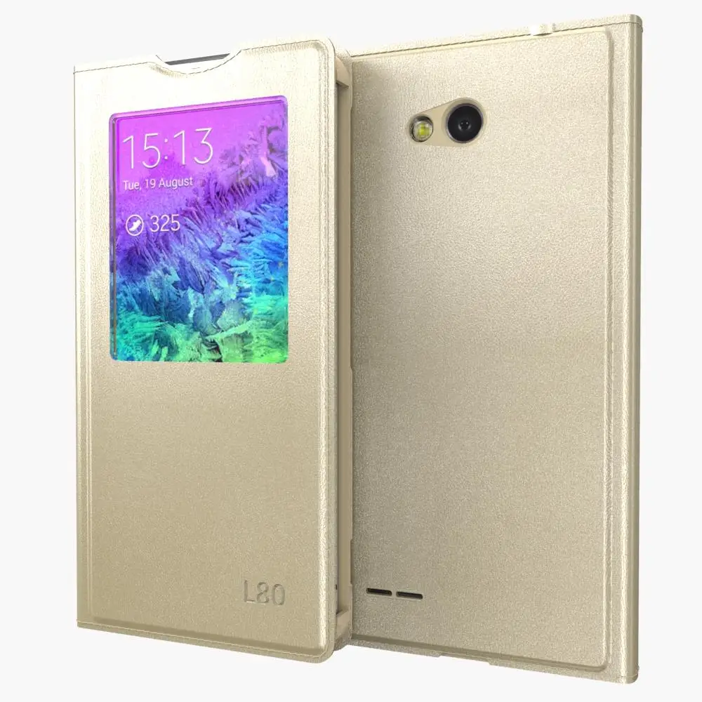 Для LG L80 модный портативный чехол с открытым окошком для D380 D375 Роскошный кожаный