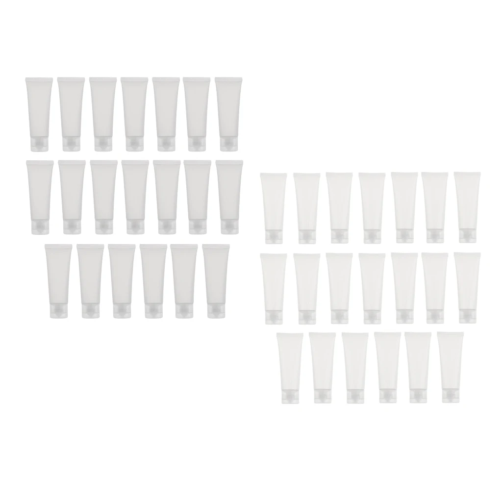 

40pcs 50ml Plastic Frost & Smooth Empty Cream Tubes Shower Gel Face Wash Bottles Cosmetic Squeezable Travel Makeup Containers