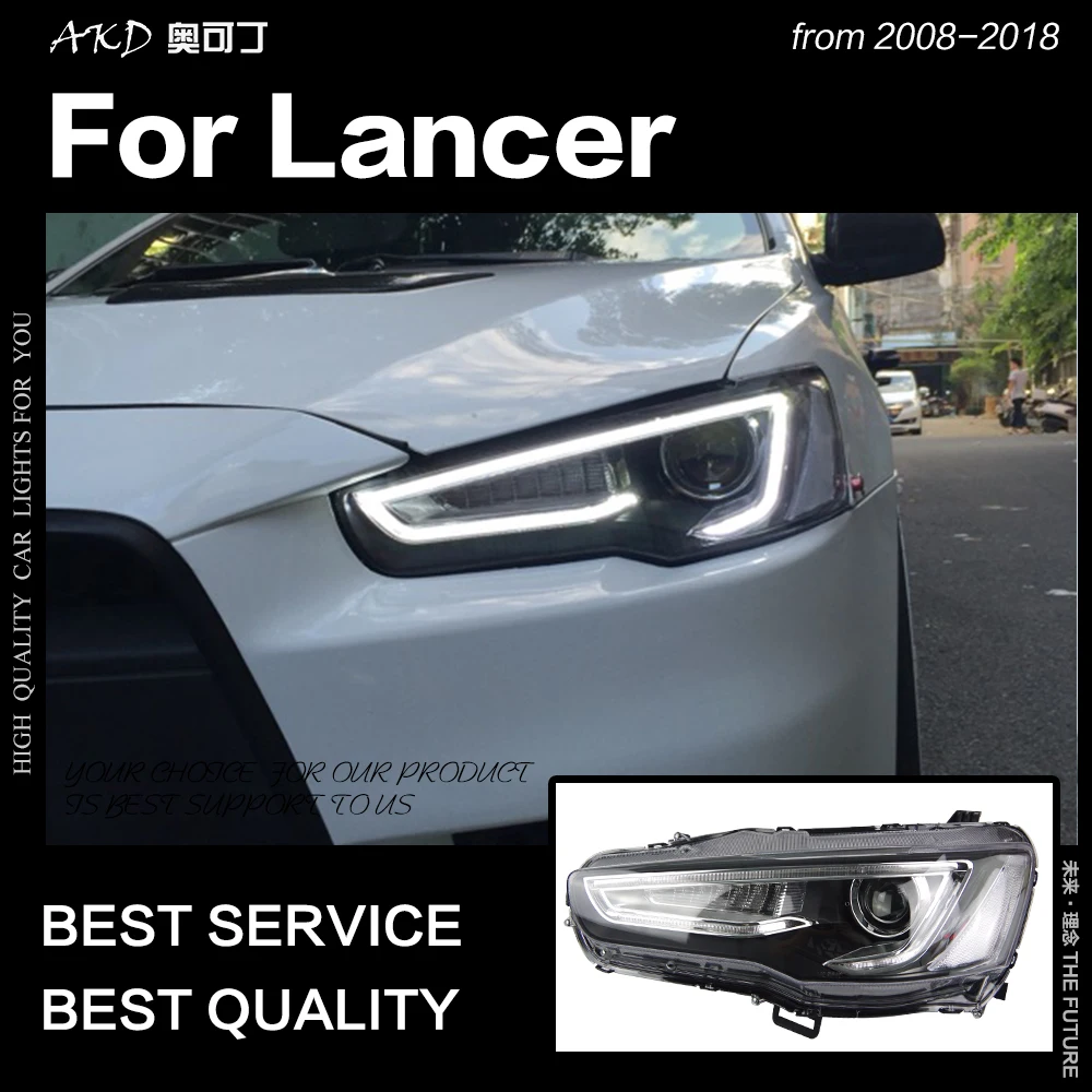 AKD автостайлинг для Mitsubishi Lancer передние фары 2008-2019 EX Светодиодные DRL Hid опция