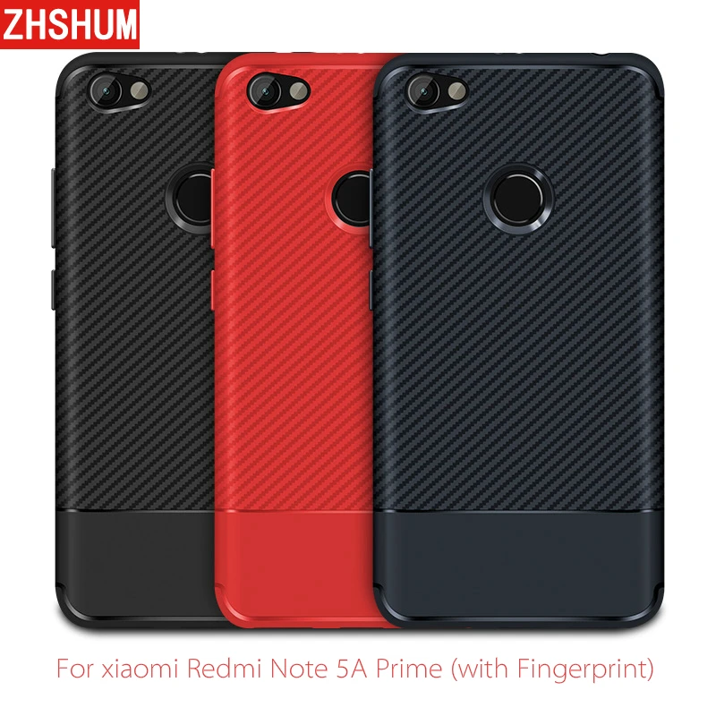 Чехол из углеродного волокна для Xiaomi Redmi Примечание 5A Prime мягкие силиконовые