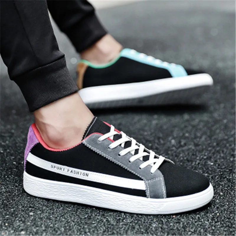 

2018 spring new breathable canvas shoes men's casual shoes Hombre adulto corriendo men's lace fashion running shoes