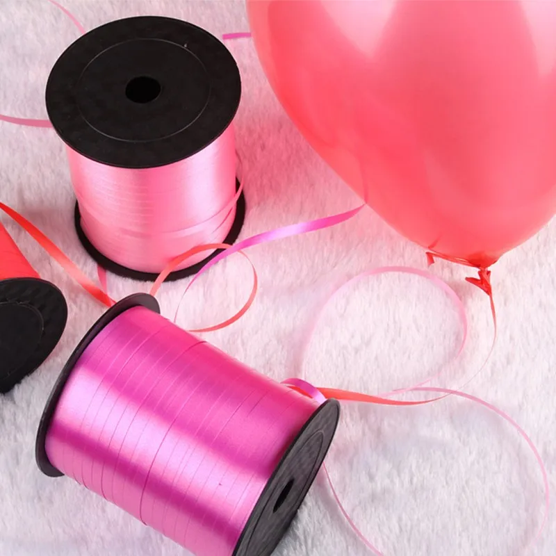 

Solid color ribbon Balloon accessories silk satin ribbon wedding decoration birthday party Gift box ribbon party supplies