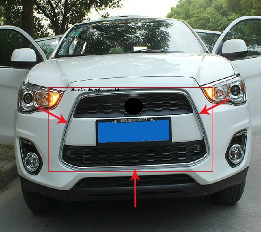 Хромированная передняя решетка радиатора из АБС-пластика для Mitsubishi ASX 2013-2014