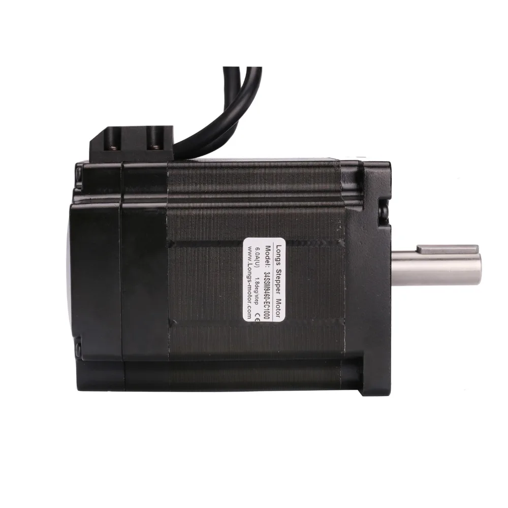 Длинный двигатель NEMA34 34SSM9460 EC1000 шаговый с замкнутым контуром 121 мм 1062 Н · м вал