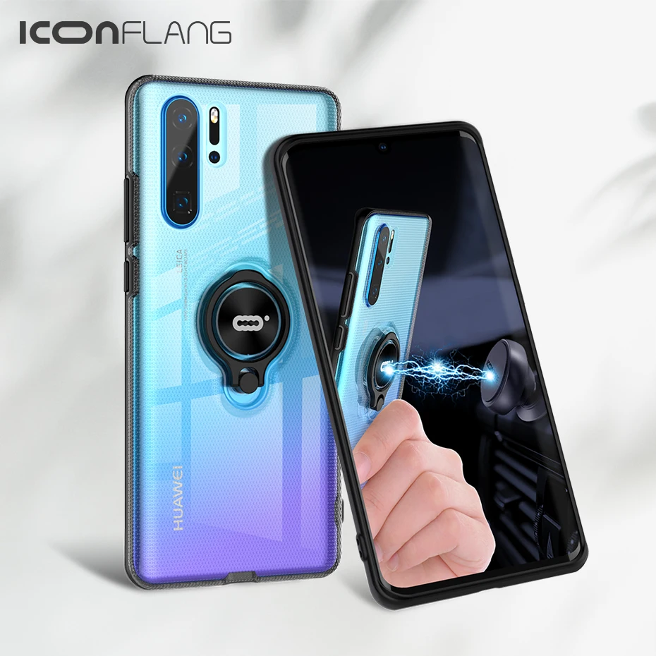 Иконфланг для чехла Huawei P30 Pro с автомобильным держателем и магнитным креплением жесткой пластиковой крышкой P 30 Фунда Кок Капа он.