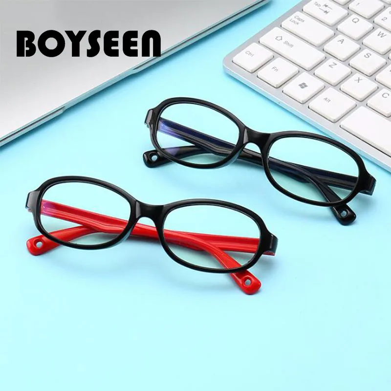 BOYSEEN мальчик и девочка, анти-синий малыш оптические очки Силиконовые Ребенка плоское зеркало модные очки кадр очки 005