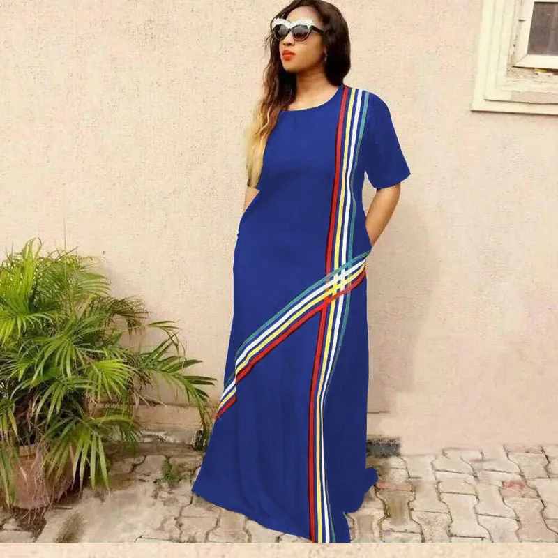 

2019 new elegent summer fashion african women plus size long dresses L-XXL