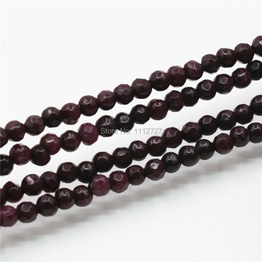 

4mm Dark Red Stones Howlite Chalcedony Crystal Round DIY 15inch Jewelry Making Loose Beads Women Girls Christmas Gifts Faceted
