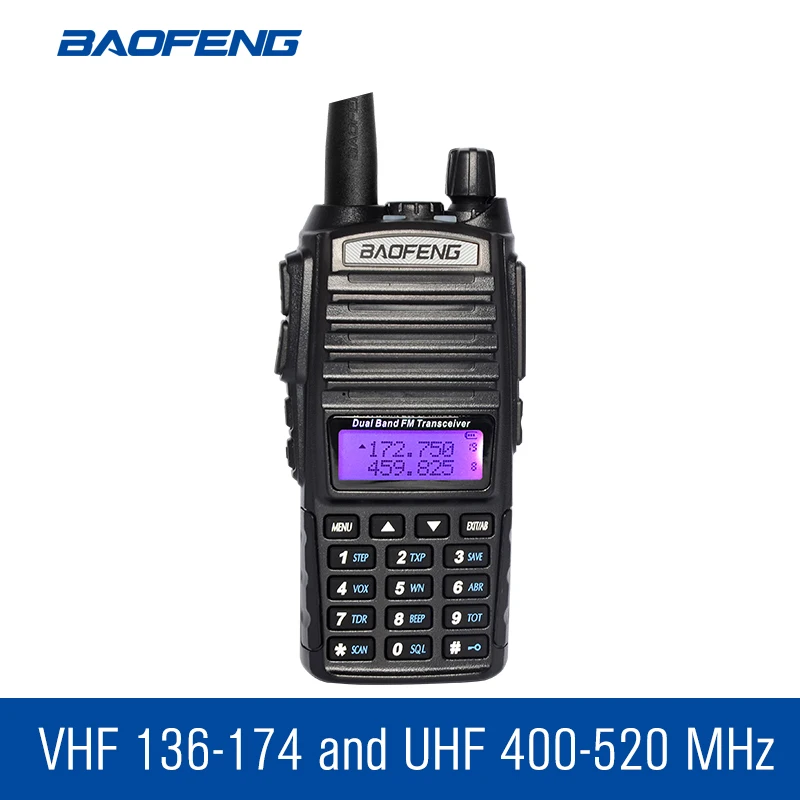 BaoFeng УФ 82 двухдиапазонная 136 174/400 520 МГц FM рация трансивер HT с Аккумулятором