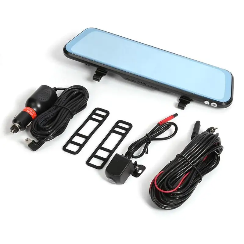 Anytek T12+ 9,66 дюймов Сенсорное Автомобильное зеркало заднего вида DVR камера двойной объектив ночного видения видеорегистратор g-сенсор MGO3
