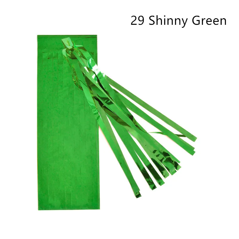 29 shinny green 5 шт. 14 дюймов гирлянда из папиросной бумаги с кистями для свадебного украшения Diy Висячие на день рождения Вечеринка Детский душ вечерние принадлежности 35 см - Цвет: 29 shinny green