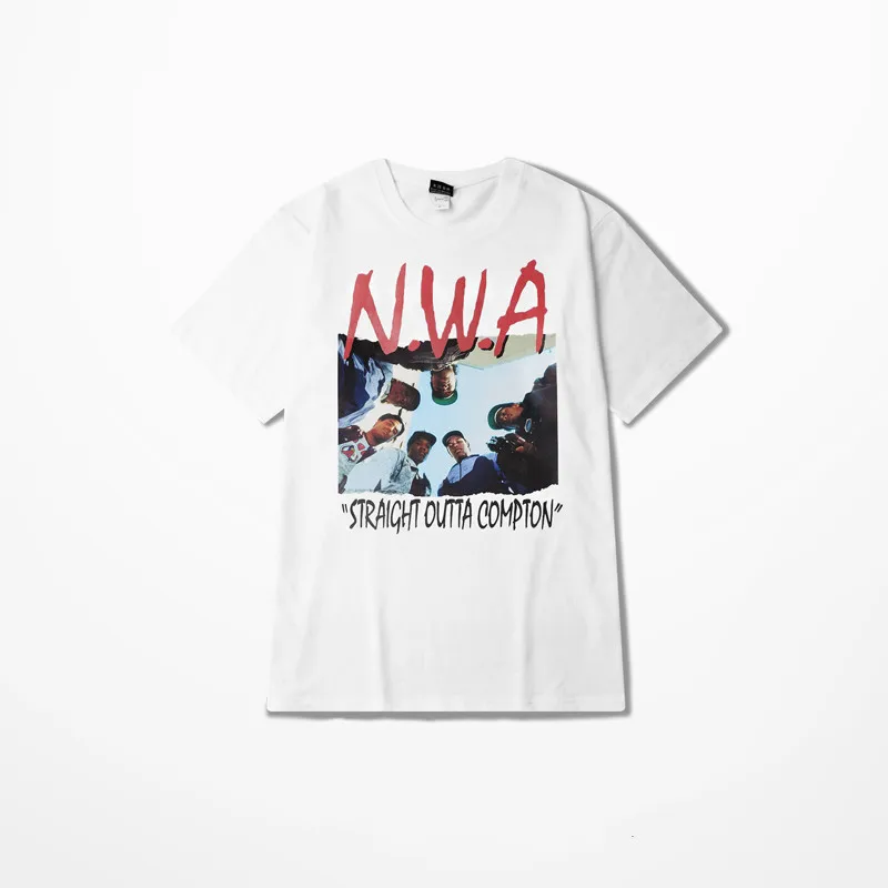 Выскочить шестипанельная Снэпбэк футболка надпись Nwa Straight памяти в стиле хип хоп