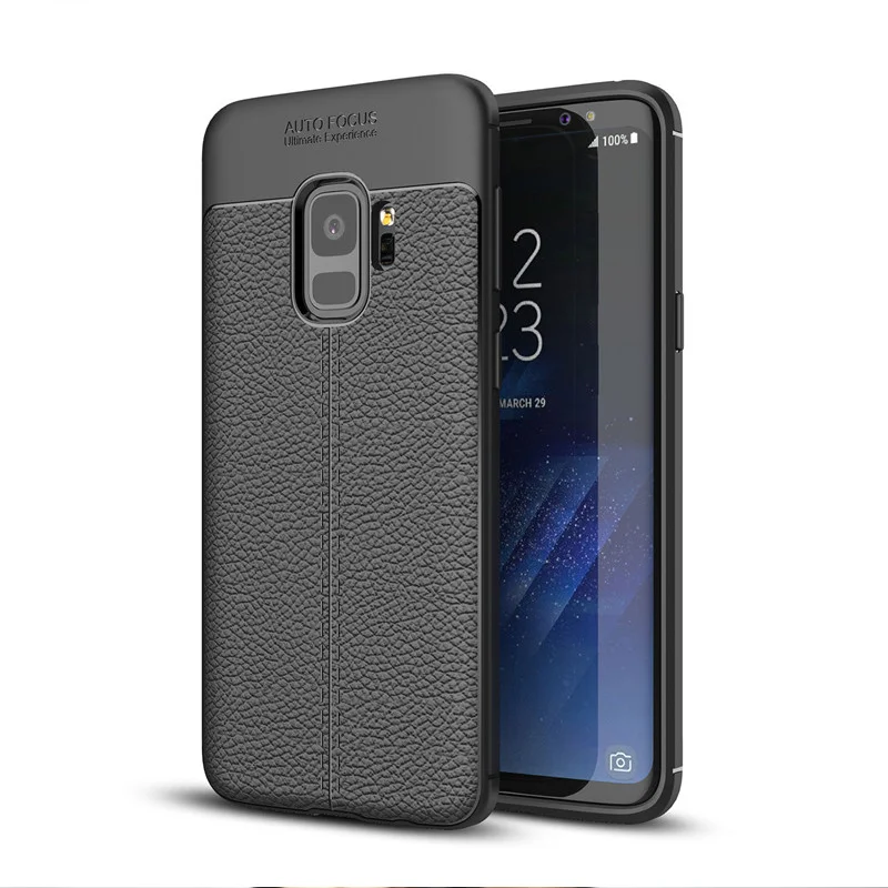 NFH ТПУ чехол для samsung Galaxy S9 S8 Coque силиконовый мягкий Lychee Striae Capa Plus в виде ракушки |