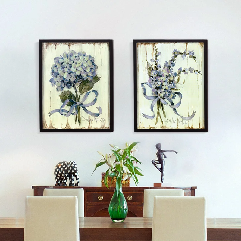 Букет цветов Фиолетовый Холст Картина маленькая Милая Великолепная Цветочная