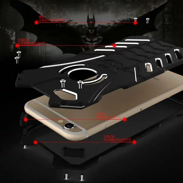 Чехол для iPhone 5S, se 5C 6 6s Алюминиевый металлический чехол Бэтмен для iPhone 7 Plus Coque телефон с противоударной защитой щит