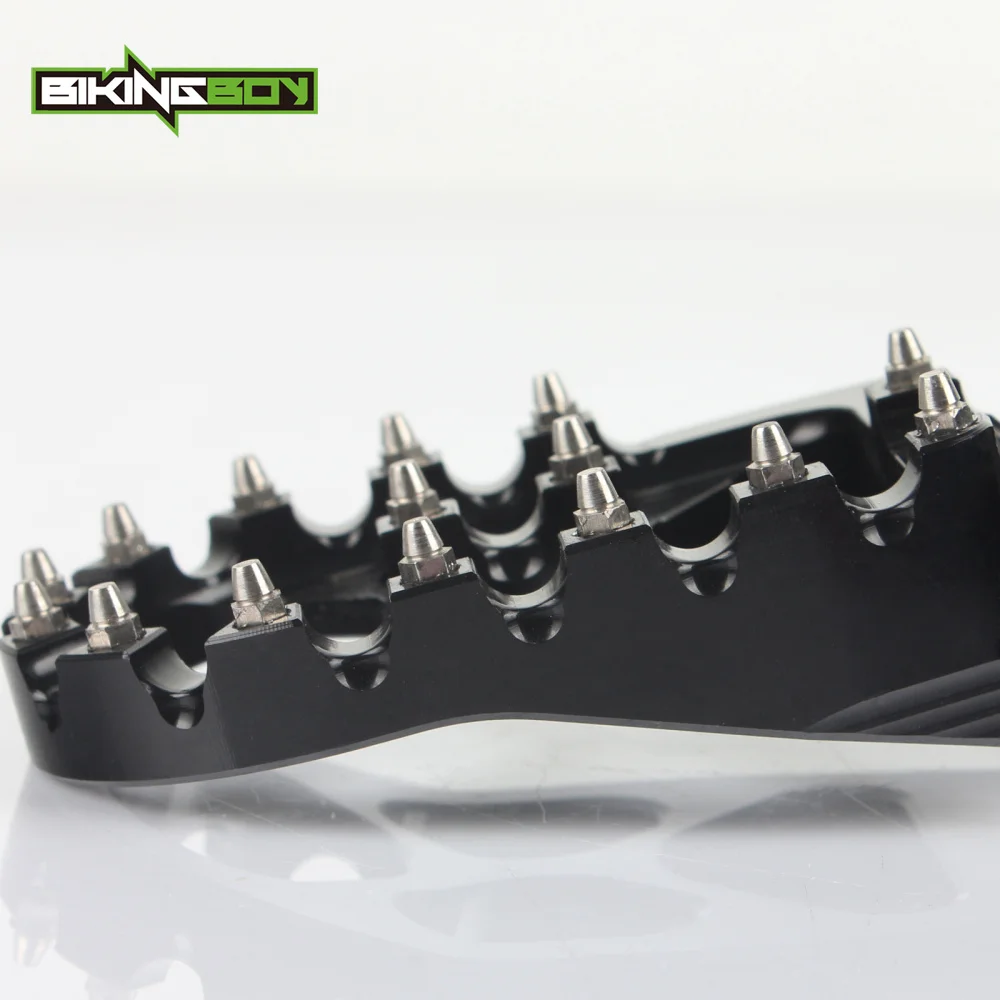 Black BIKINGBOY MX подножки педали для Kawasaki KX250F 06-18 KX450F 2007- KXF 250 KX-F 450 17 16 15 14 13 12 11 10 - Цвет: Black