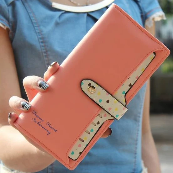 Wowen кошельки мультфильм печати долго бумажник конфеты цвет точка телефон карты