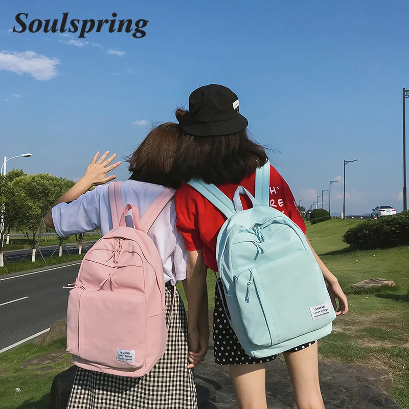 Harajuku минималистичный водонепроницаемый холщовый рюкзак маленький женский корейский студенческий рюкзак для путешествий