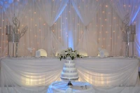 lastest 2019 white wedding backdrop with starlit lighting 10ft h x 20ft l
