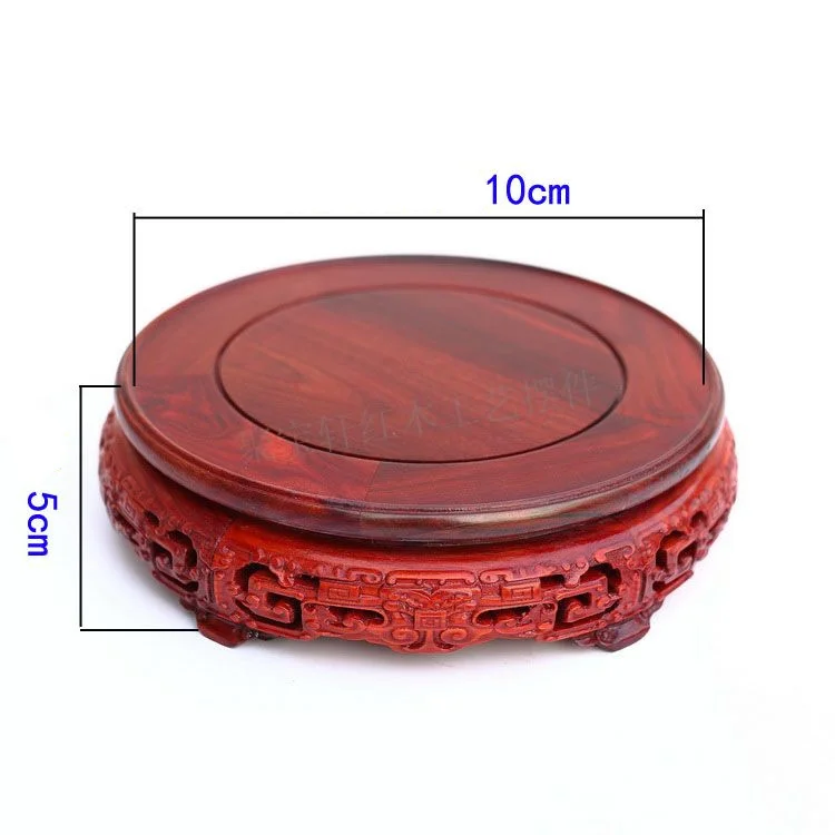 Красное сандаловое дерево резьба по дереву ручная работа круглая основа из