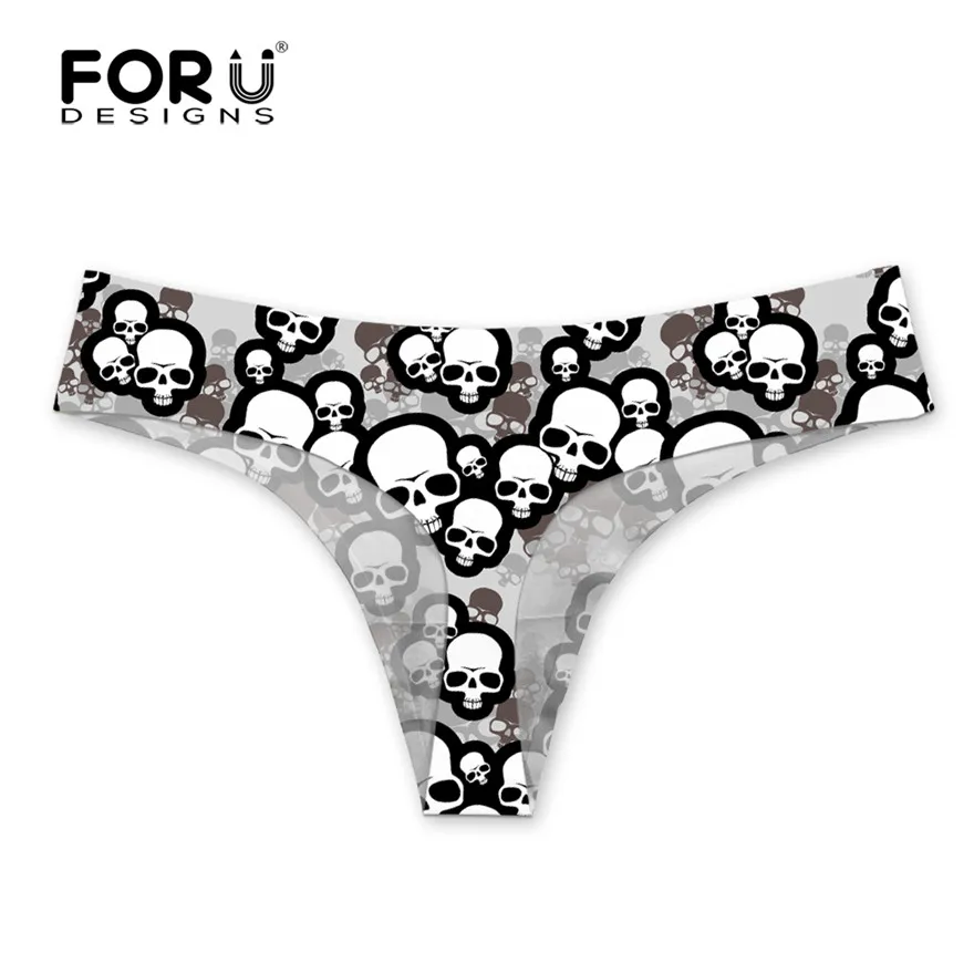 CA4772AY FORUDESIGNS, панк, 3D, для невесты, с принтом черепа, для девушек, женские g-стринги, сексуальные, стринги размера плюс, дышащее белье, бесшовные трусы для подростков - Цвет: CA4772AY