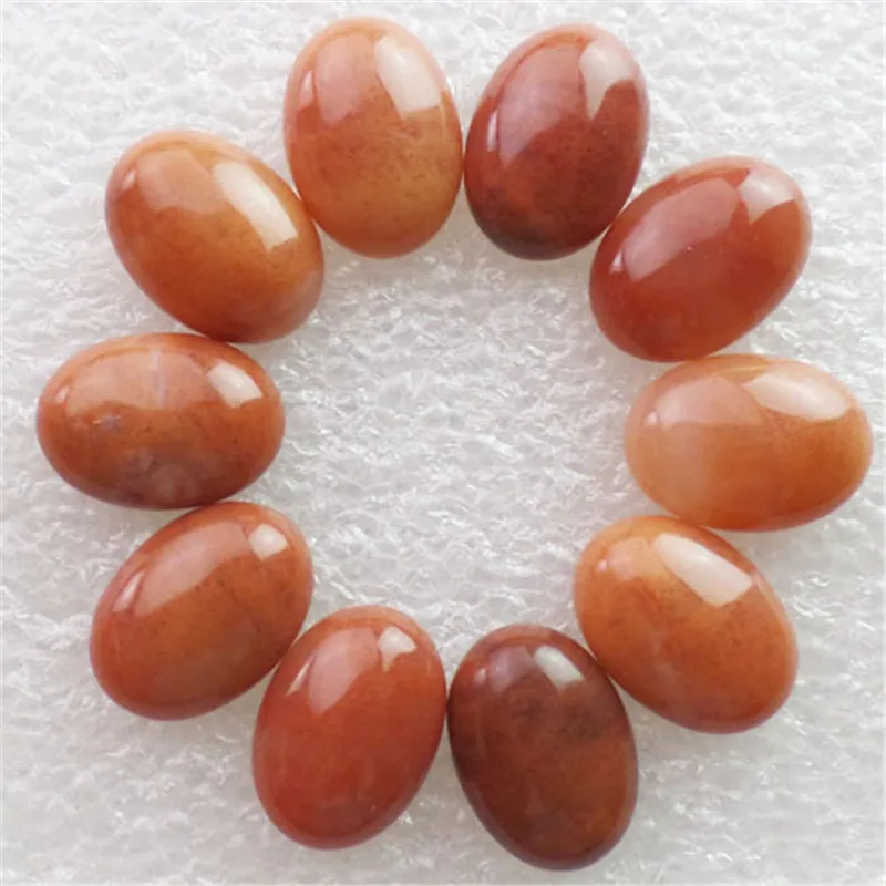 (10 шт./лот) Оптовая Продажа Природный Красный авантюрин Овальный Кабошон 18x13x5 мм