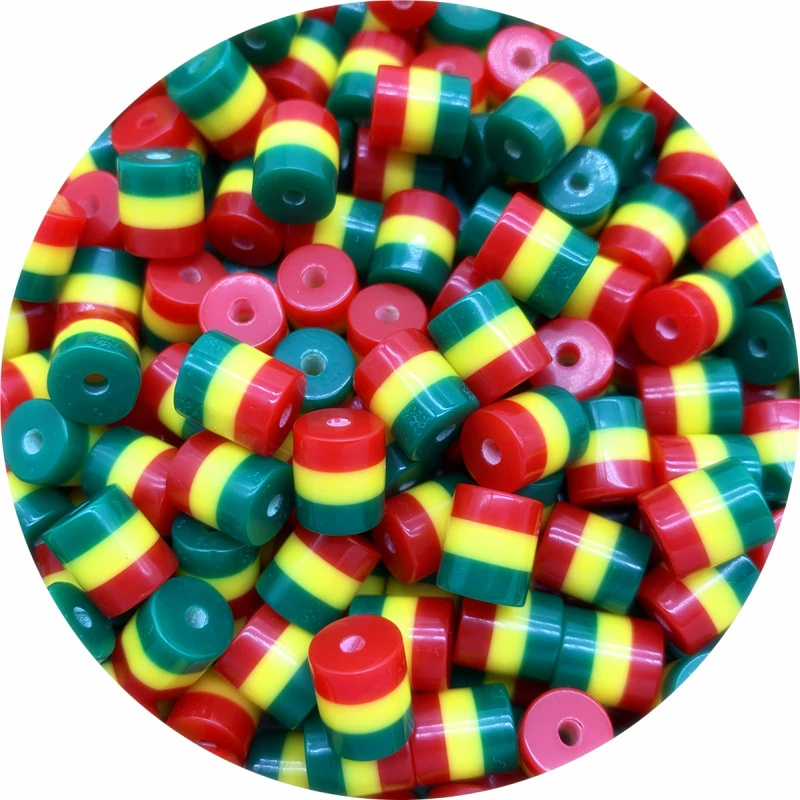Цилиндрические бусины разделители 30 шт./лот 8 мм из смолы в полоску для