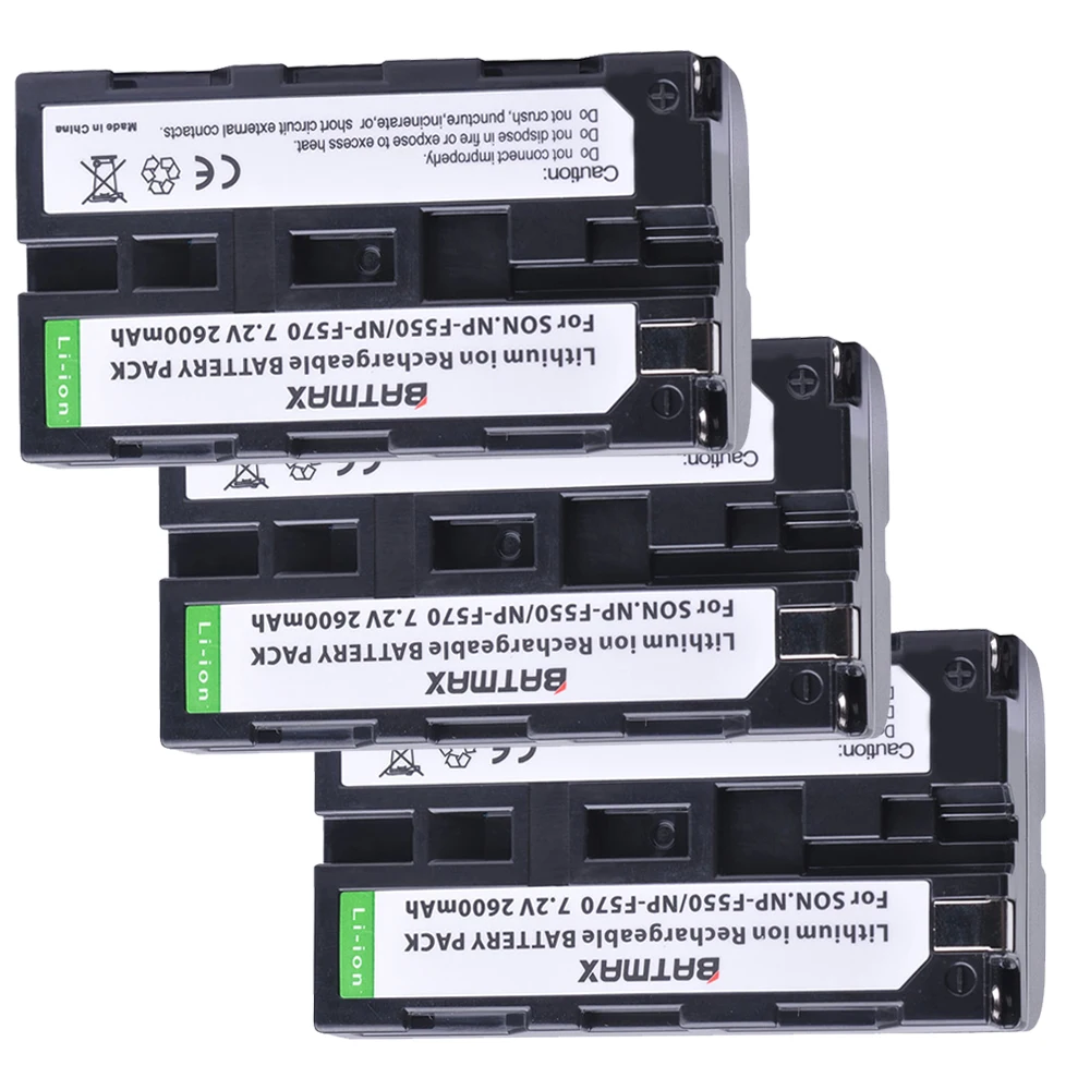 Аккумуляторная батарея для камеры Sony D800 3 упаковки 2600 мАч NP-F550 NP F550 NP-F570 F570