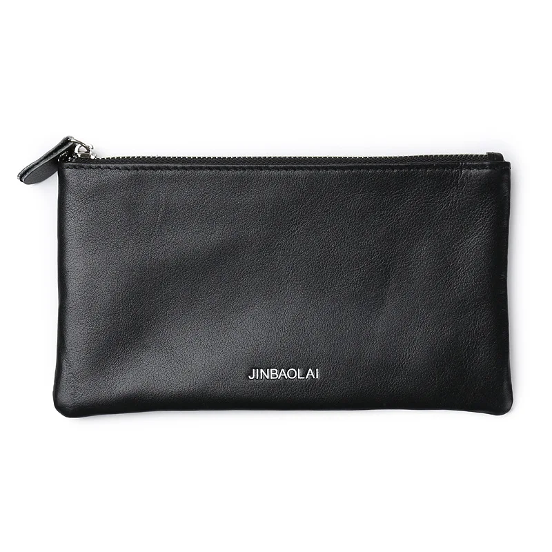 JINBAOLAI Brand Genuine Leather Coin Purses Wallets Women Men Zipper Bag Wallet Pouch Purse for Gift | Багаж и сумки