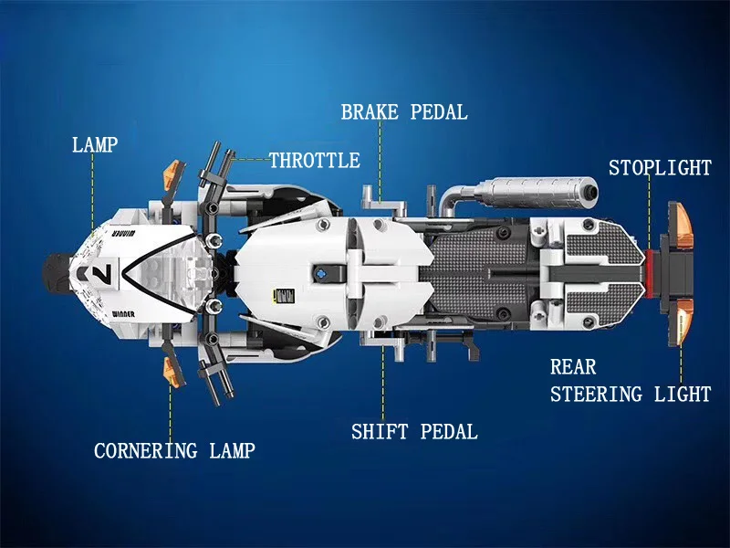 Моделирование техники 1:6 масштаб V4 Скорость Мотоцикл moc строительный блок assemable Модель Кирпичи игрушки коллекция для взрослых детей Подарки
