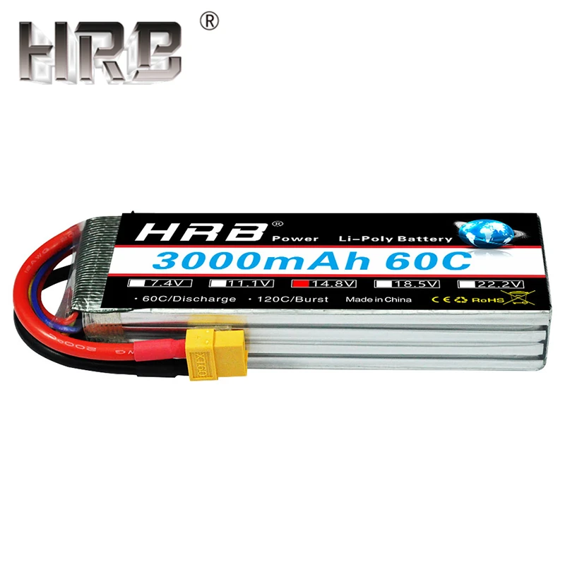 Аккумулятор hrb lipo 4S 14,8 V 3000mAh 3300mAh 3600mAh 4000mAh 4200mAh 60C T Deans разъем RC части для вертолета самолета дрона AKKU