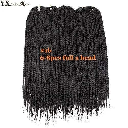 YXCHERISHAIR, 22 дюйма, в коробке, плетеные волосы для наращивания, Омбре, длинная синтетическая коробка, коса, вязанные крючком волосы, вплетаемые, черные, коричневые, двухцветные волосы - Цвет: # 1B