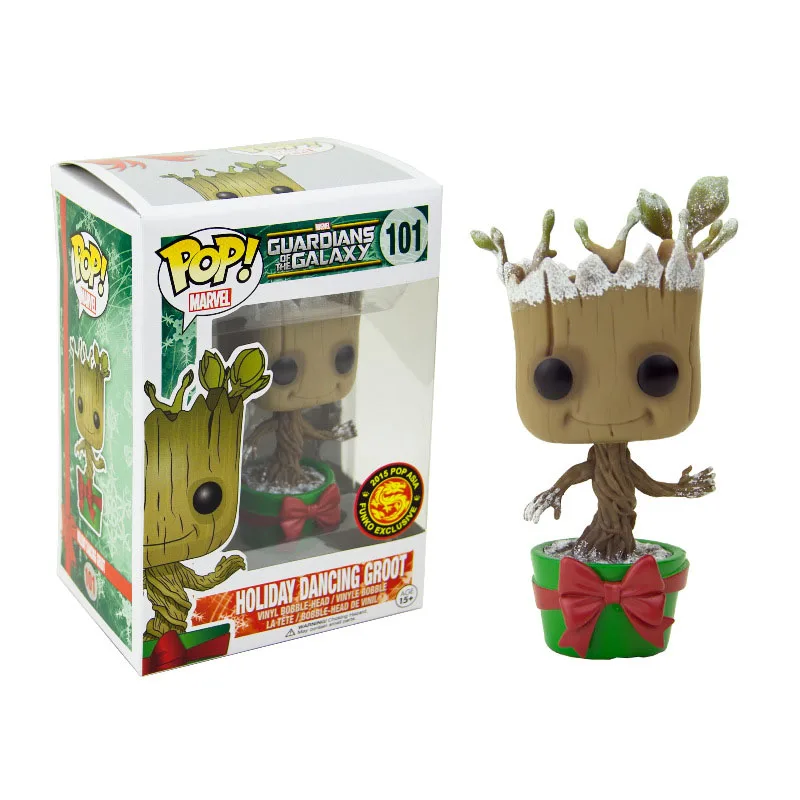 FUNKO POP Marvel Avengers3 groots guardiers of the Galaxy Grootted ПВХ Фигурки Коллекция Модель игрушки для детей - Цвет: Белый