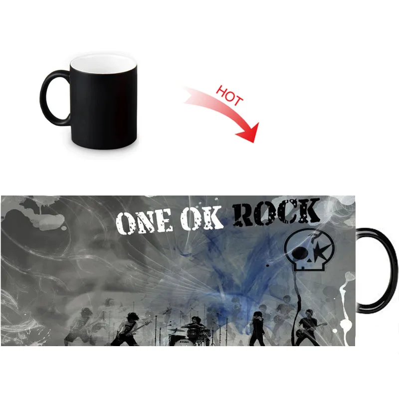 Birthday gift ONE OK ROCK morphing coffee mugs Custom morph mug heat changing color transforming Tea Cup