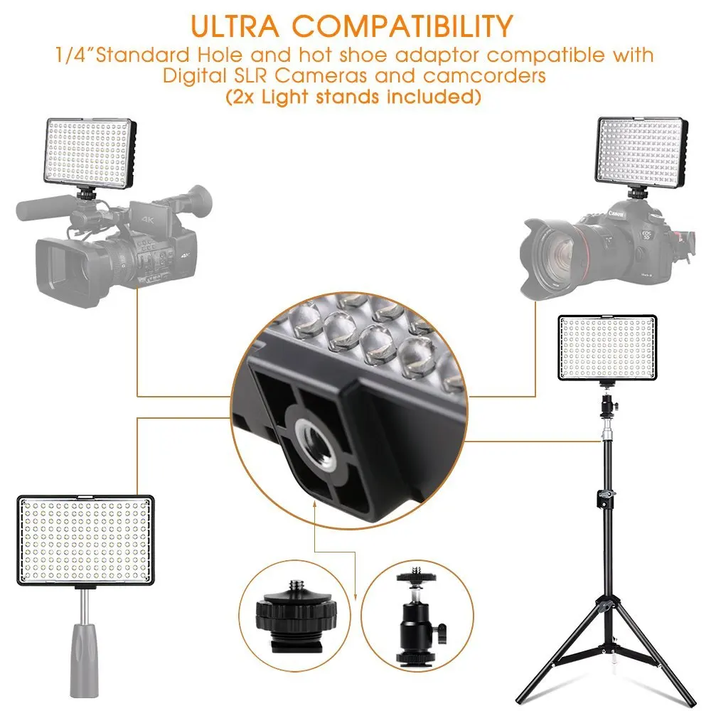 Capsaver TL-160S, 4 комплекта, светодиодный светильник для видеосъемки, фотографический светильник ing 5600K CRI85, студийный светильник для фотосессии на YouTube, светодиодный светильник