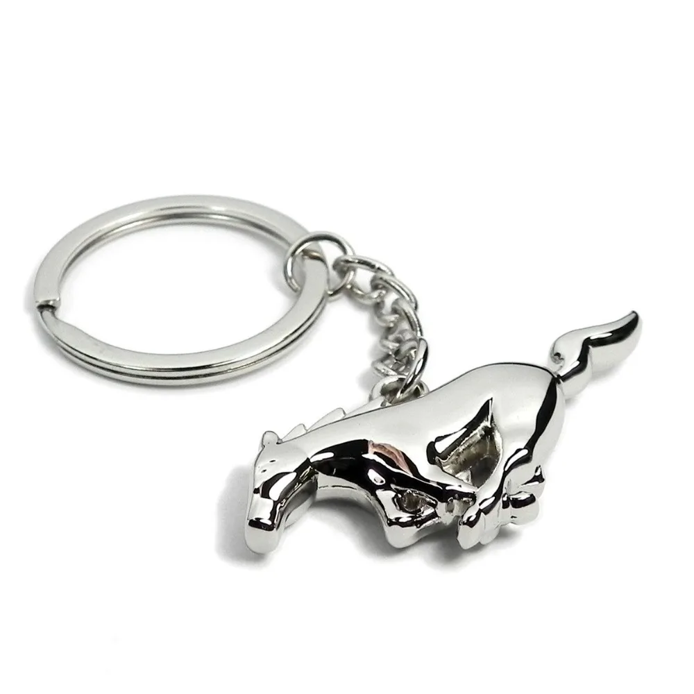 Металлический брелок для ключей 3D пони хром Ford Mustang аксессуары Wildhorse стиль машины