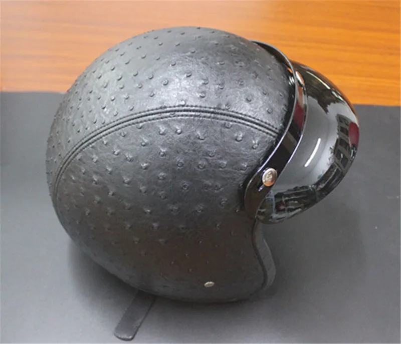 3/4 кожаный мотоциклетный шлем с открытым лицом винтажный для кафе гоночный Vespa