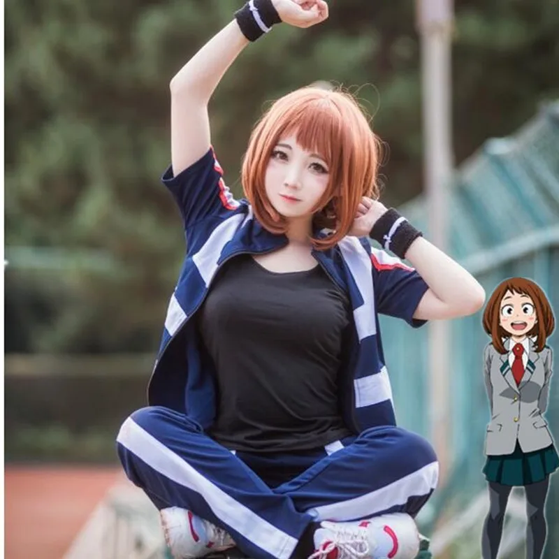 Парики из аниме My Hero Academia короткие коричневые парики очако урарака термостойкие