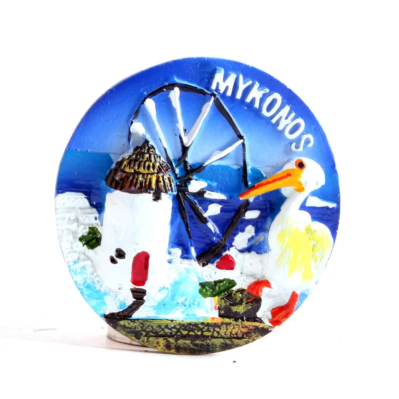 Полимерный магнит на холодильник Mykonos туристическая дорожная искусственная