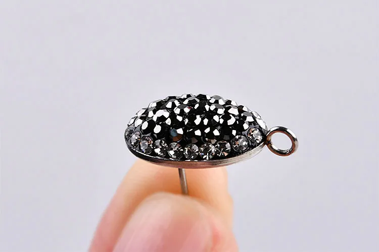 Аксессуары сделай сам нержавеющая сталь полная дрель серьги гвоздики Круглые