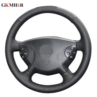 diy hand stitched black artificial leather steering wheel cover for mercedes benz e63 w210 e240 e280 e320 2002 2005
