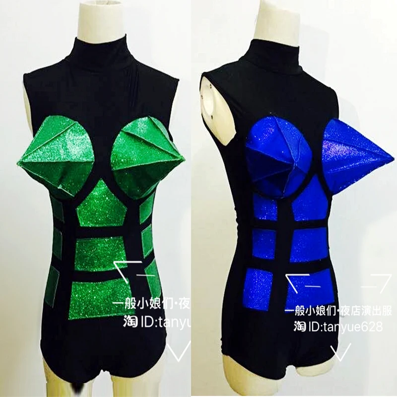 

Bar nightclub DJ singer stage performance sexy DS costumes women dancer clothing bodysuit free shipping