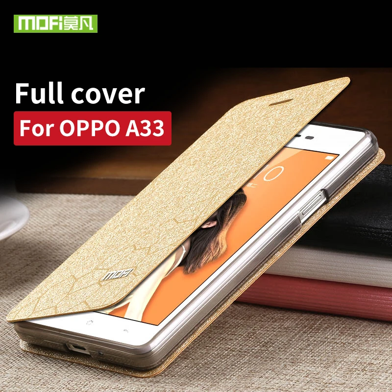 OPPO A33 силиконовый чехол MOFI Оригинал Флип Кожа твердого металла Fundas 5 дюймов ТПУ