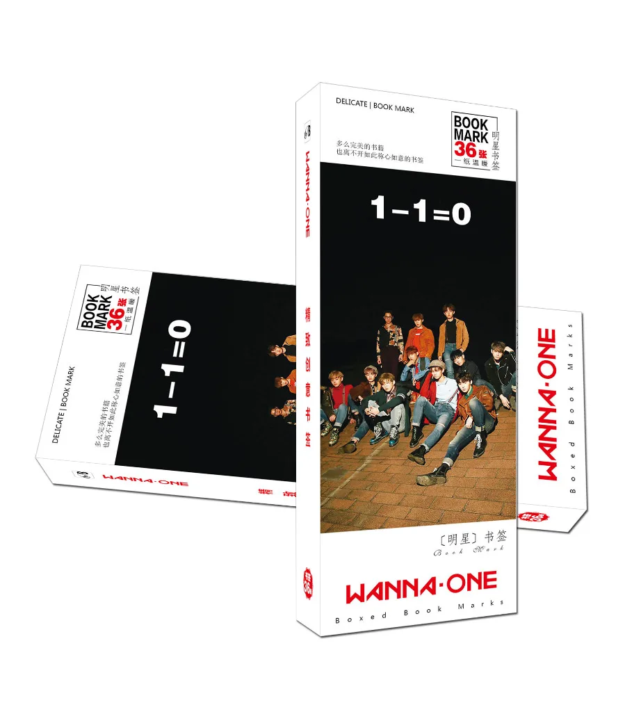 

[MYKPOP]WANNA ONE Fine Bookmarks 36pcs/set Gift Box Packing KPOP Fans Collection SA180712110