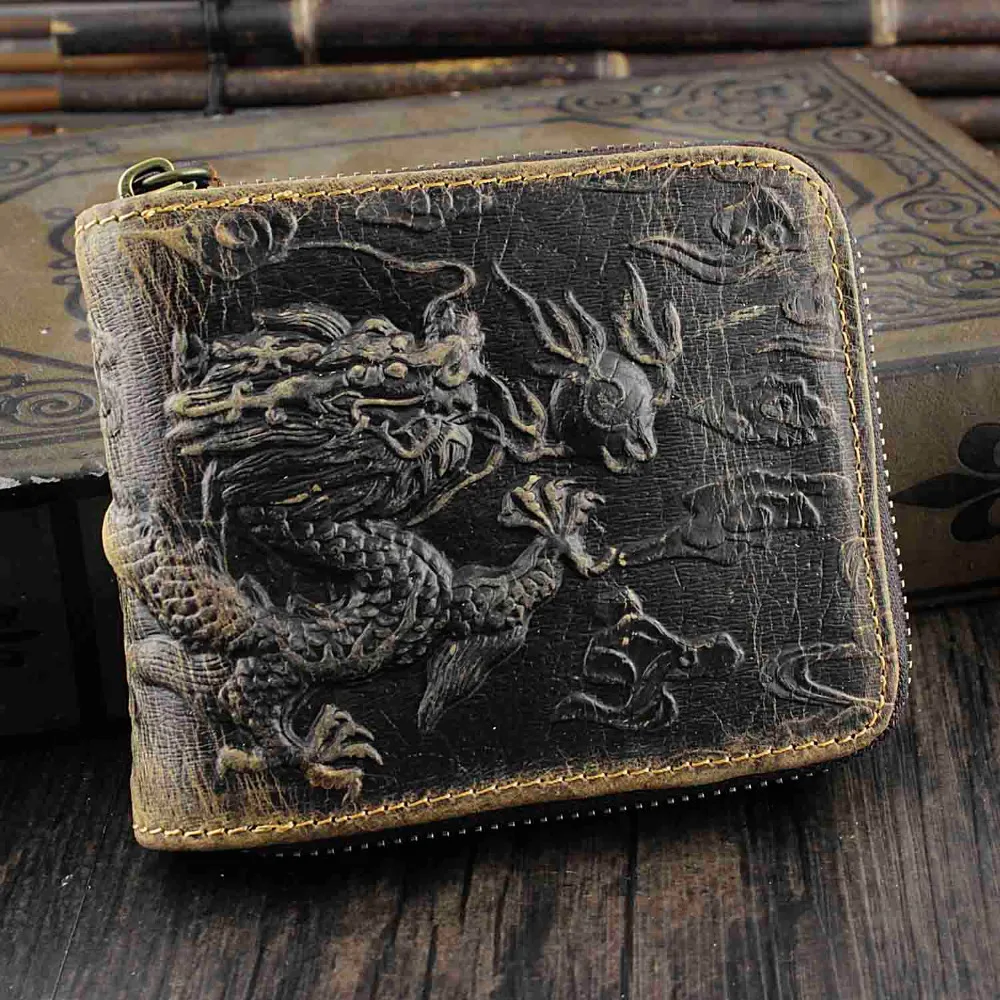 Новый мужской кошелек Fly Dragon клатч (Натуральная Воловья кожа)|Мужские кошельки| |