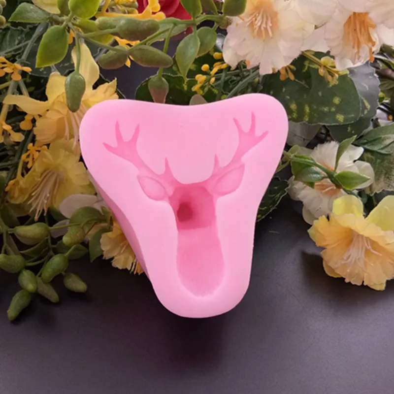 DIY Bucks Head Силиконовые Формы Рождественский олень помадка торт Мыло Форма Gumpaste
