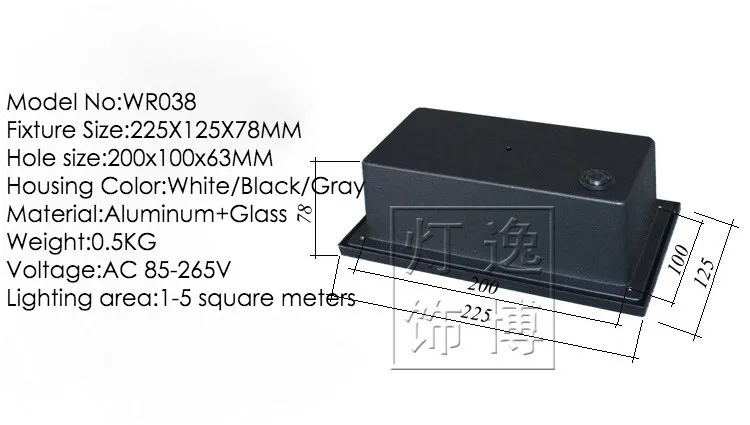 Алюминиевая уличная Водонепроницаемая угловая лампа утопленная для лестницы и
